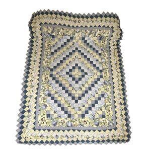 American Pacific Patchwork Quilt Floral Cottage Blue Green